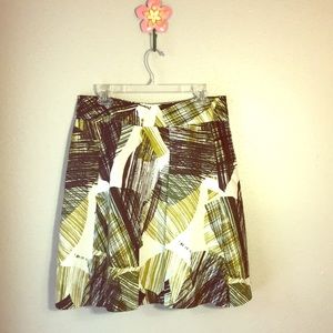 Tropical print silk a-line skirt!